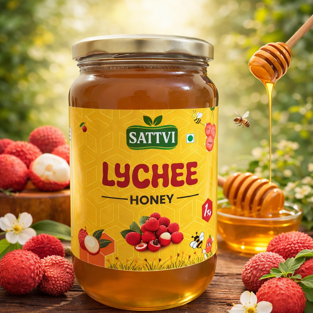 Sattvi Raw Lychee Honey – Natural Honey from the Lychee Orchards of Muzaffarpur