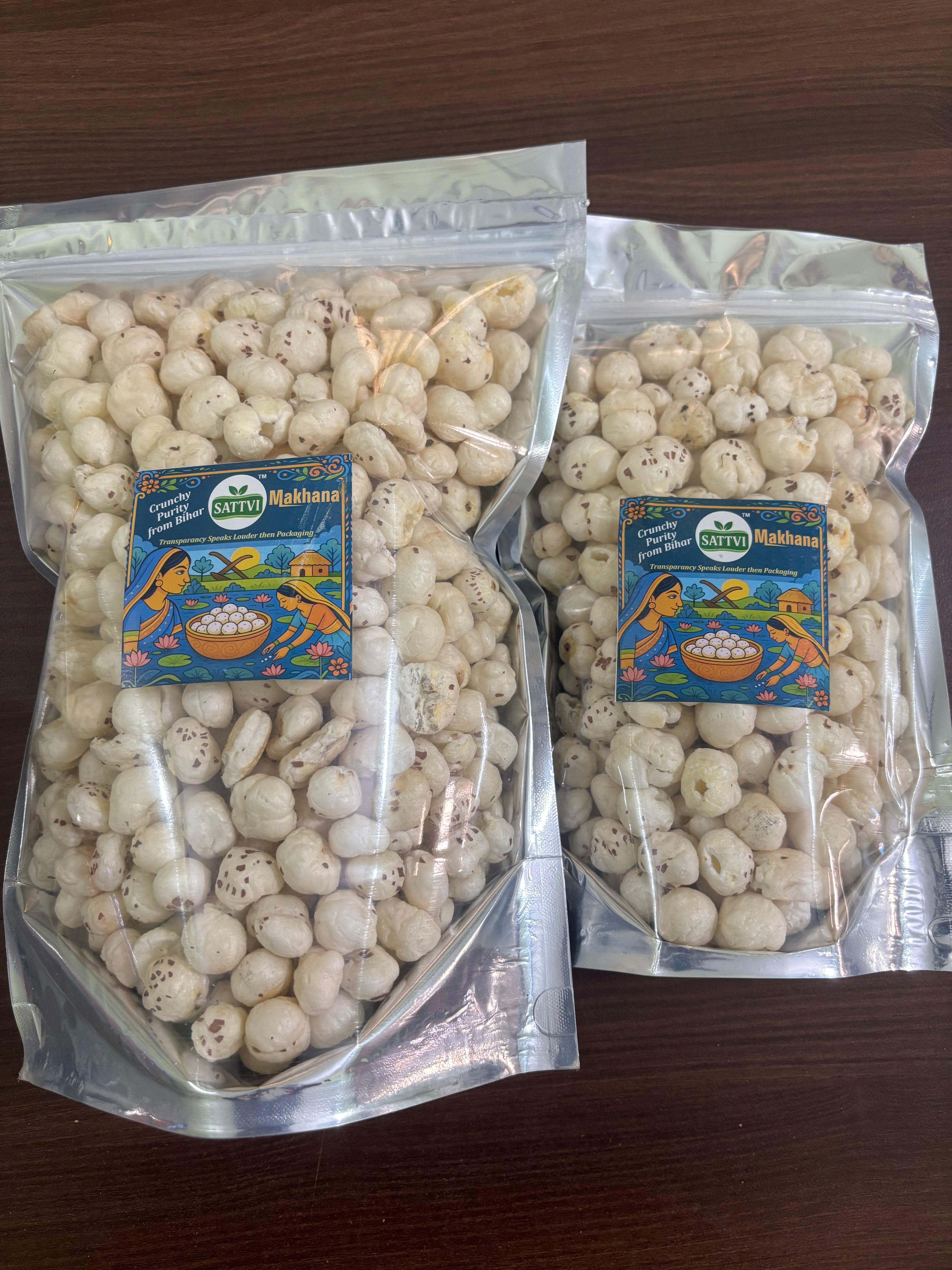 Sattvi 5 Plus Premium Makhana Combo – Large Size Foxnuts 200g + 100g- Total 300 Gram