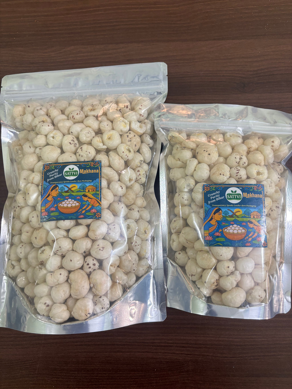 Sattvi 6 Plus XL Makhana Combo – Premium Big-Size Foxnuts – 200g + 100g Pack (Total 300 Gram Pack)