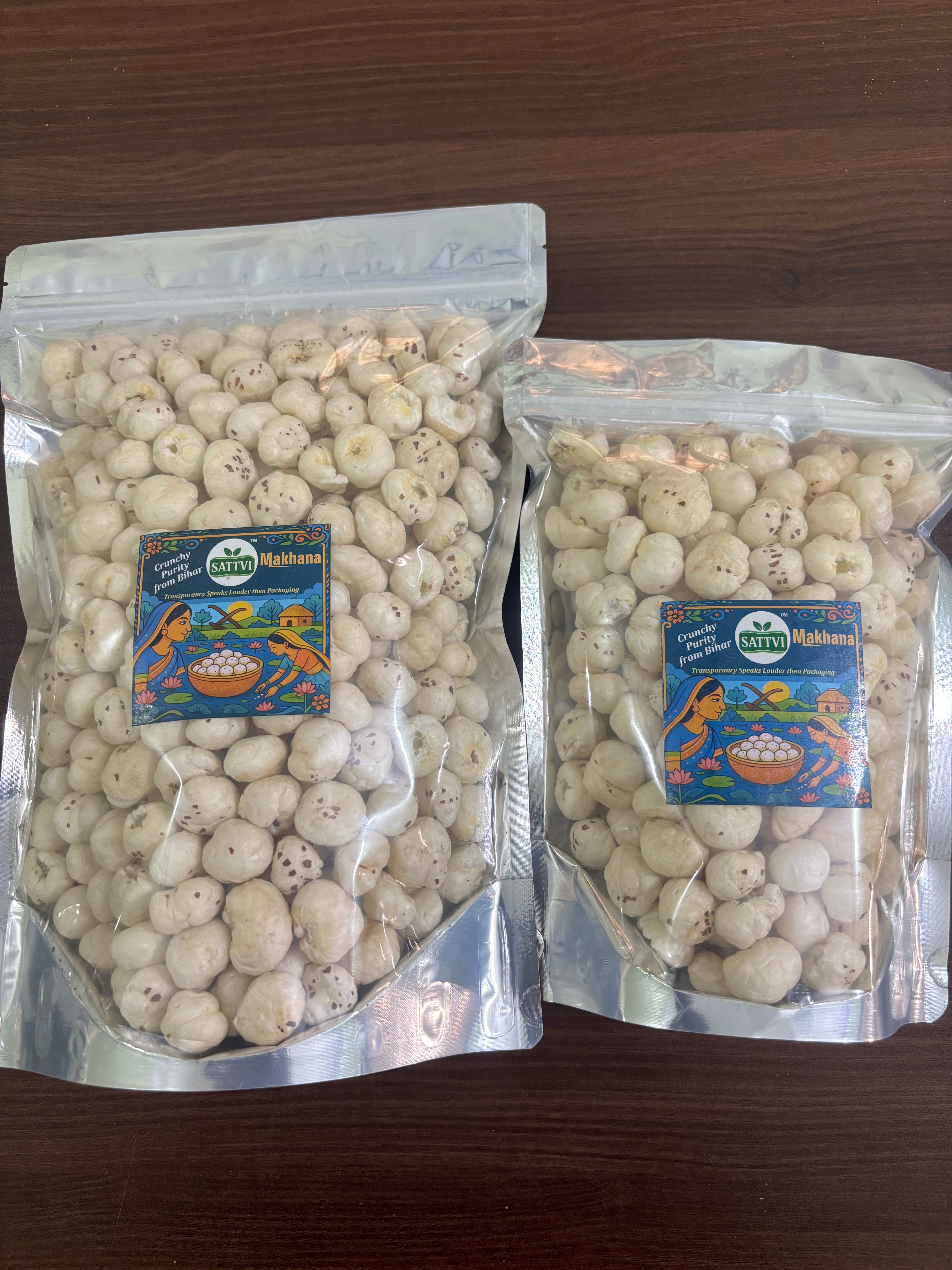 Sattvi 6 Plus XL Makhana Combo – Premium Big-Size Foxnuts – 200g + 100g Pack (Total 300 Gram Pack)