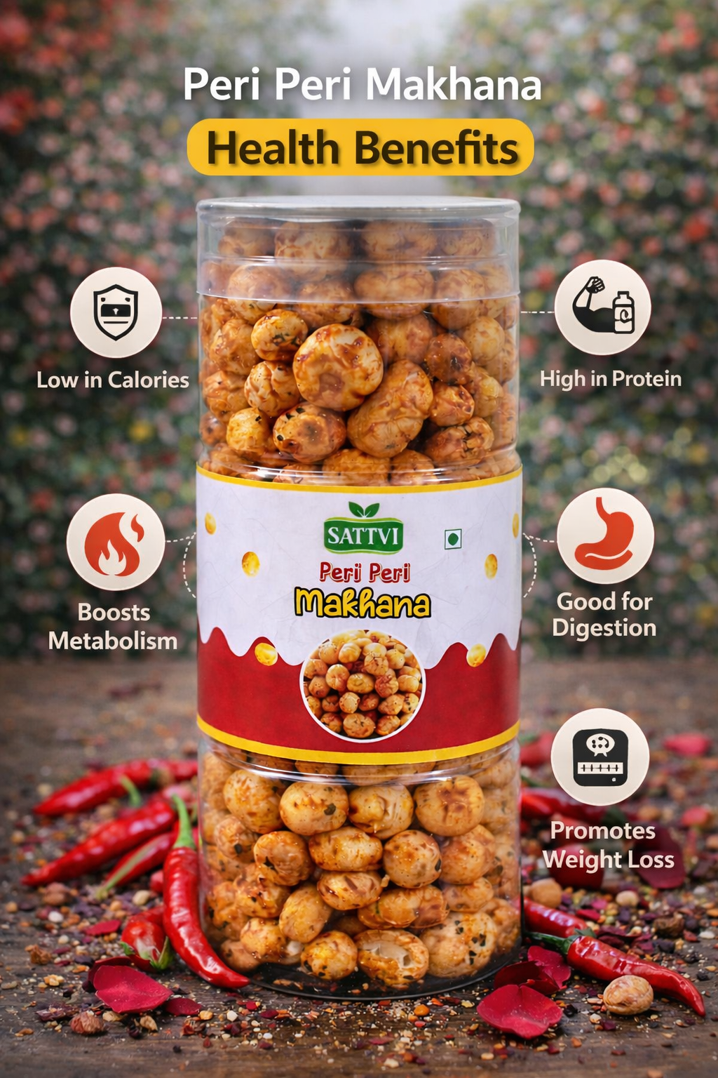 Sattvi Peri Peri Makhana – Spicy, Crunchy & Healthy Fox Nuts