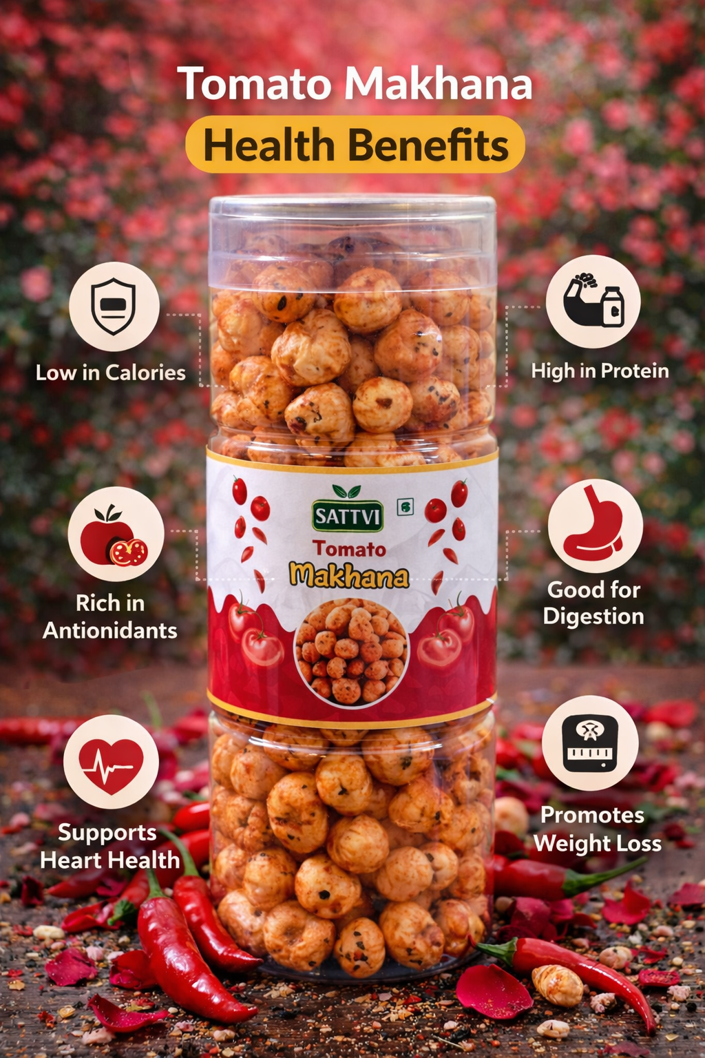 Tomato Makhana – Tangy Roasted Foxnuts